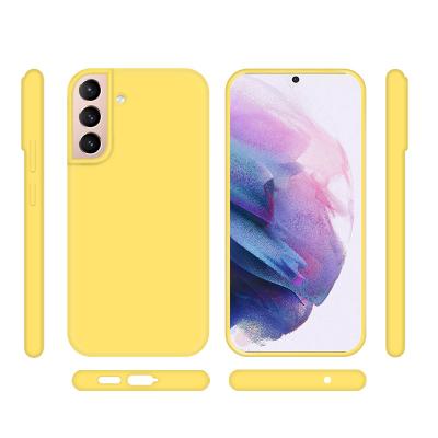 China Factory Wholesale Multicolor Liquid Silicone Phone Case 1.8MM Shockproof For Samsung Phone Cover Liner Flannel For Samsung galaxy s21 case for sale