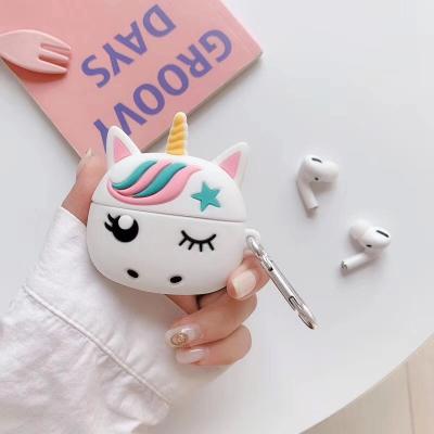 China 3D Colorful Cartone Unicorn Silicone Earphone Cover Case for Airpod Charging Radio for sale