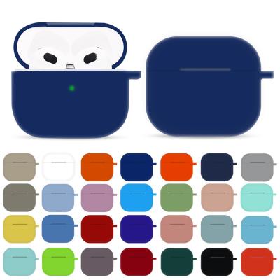 China Colorful Liquid Silicone Earphone Case For Airpods 3 Case Flip Cover Wireless Earphone Case for sale