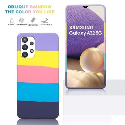 China 2021 Shockproof Rainbow Color Waterproof Cell Cover Soft Liquid Silicone Phone Case For Iphone 13 Pro Max Series for sale