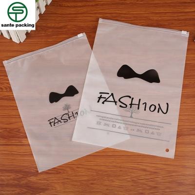 China Custom Frosted Slider Bag Transparent Jeans BIODEGRADABLE Packing Bag Ziplock Bag for sale