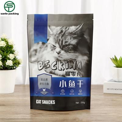 China Security Custom Design Printing Resealable Rack Pouches With Zipper For Cat Food Packaging for sale