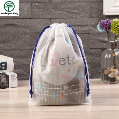 China Wholesale Custom Waterproof Drawstring Bag BIODEGRADABLE PE Plastic Shopping Drawstring Bag With Own Logo for sale