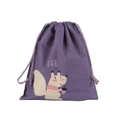 China Custom Logo Moisture Proof EVA Matte Frosted Plastic Drawstring Clothing Bag for sale