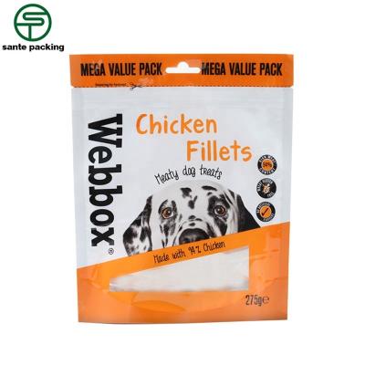 China High Quality Recyclable Pet Food Packaging Bag Customization Flat Bottom Bag With Punch Hole for sale