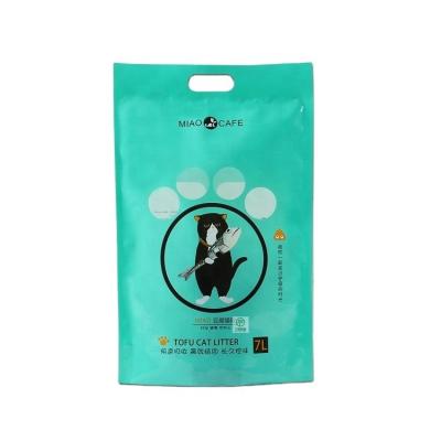 China BIODEGRADABLE Custom Pet Food Bag Vacuum Plastic Bag Cat Litter Food Storage Bag With Handle for sale