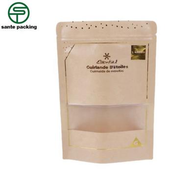 China Recyclable Custom Tan Resealable Kraft Paper Bags for sale