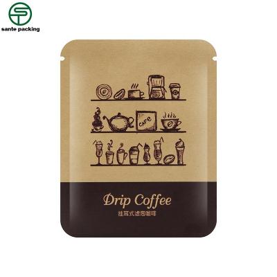 China Recyclable Top Quality Kraft Paper Coffee Packing Reusable Ziplock Bags With Customer Logo for sale