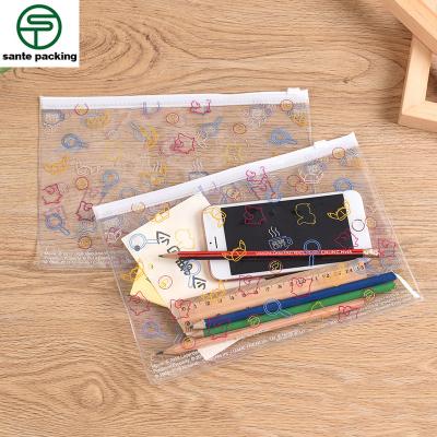 China Transparent Custom Security Printing PVC Storage Bag With Zipper for sale