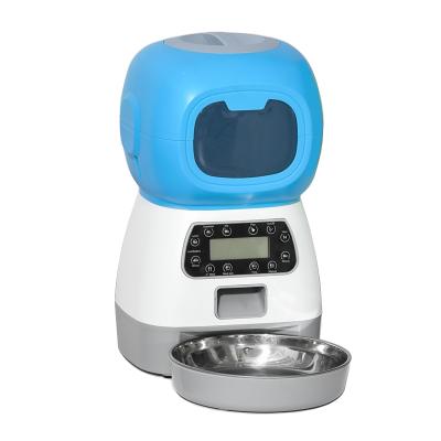 China Automatic Automatic 3.5L Infrared Sensing Won't Block Food Robot Audio Automatic Dog Cat Bowl Pet Feeder for sale