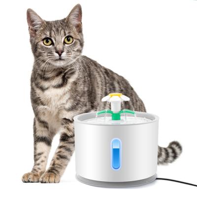 China Automatic Free Waterer Dispenser Cat Dog Pet Water Fountain Automatic LED Pet Drinking Water 2.4L BPA pp for sale