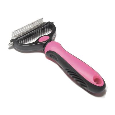 China Viable Stainless Comb For Dog Cat Hair Remover Safe Cleaning Deshedding Pet Grooming Products Brush for sale