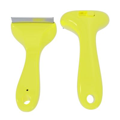 China One-Click Viable Hidden Pet Comb Dog Cat Hair Remover Stainless Cleaning Deshedding Pet Grooming Brush for sale