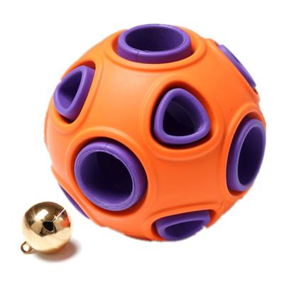 China Viable Safe Rubber Bulit-in Bell or Led Cat Pet Training Toys Chewing Ball Interactive Pet Game Toy for sale