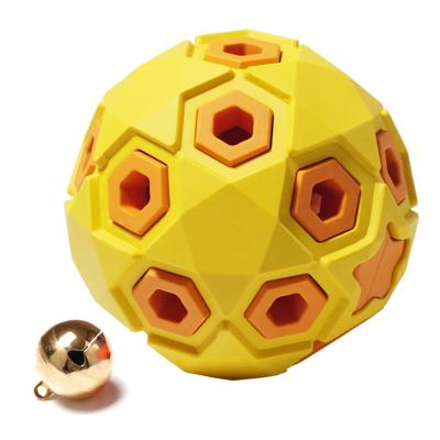 China Sustainable Pet Food Treat Dispensing Chewing Ball Dog Cat Pet Teeth Cleaning Interactive Pet Training Toy for sale