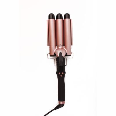 China Hair Curling Curling Hair Curler Hair Curling Iron Three-tube Chinese Croquette Head Big Egg Roll Professional Stick Three-bar Hair Curler LCD for sale