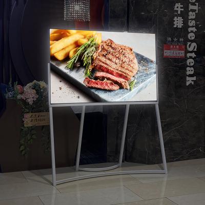 China Eco-friendly Digital Signage Onboard Video Restaurant Advertising Board Moving Top Led Display Portable Totem for sale