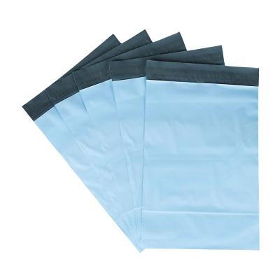 China Custom Packaging Eco-Friendly Blue Delivery Envelope Black Logo Printed Personalized Strong Poly In-stock Adhesive Eco-Friendly Ads for sale