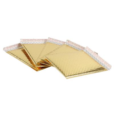 China Strong Adhesive Factory Wholesale Custom Printed Bright Gold Colored Plastic Bubble Mailing Bag Padded Envelope/Metallic Poly Bubble Mailer for sale