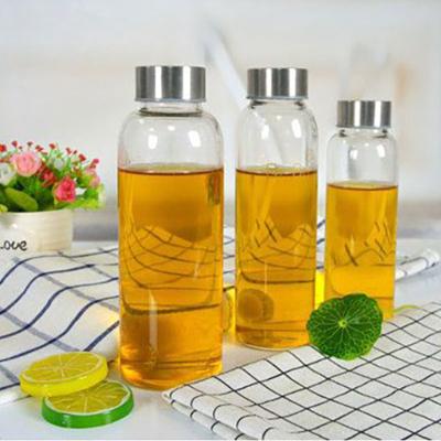 China 2022 Sustainable Price Glass Bottle Cheap Borosilicate Glass Water Travel Drinking Water Bottle With Lid for sale