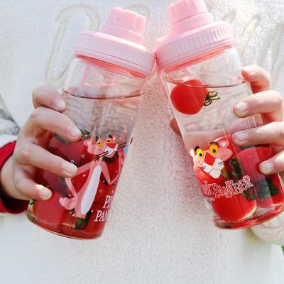 China Sustainable 2022 Wholesale Custom Transparent Cartoon Print Glass Kids Water Bottle for sale