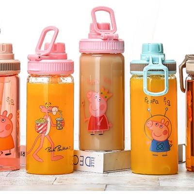 China Sustainable Attractive Super Cute Eco-friendly Easy Carry Back To School 500Ml Drinking Glass Water Bottle for sale