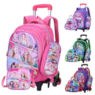 China 2022 Wholesale High Quality Customized Children's Wheel School Bag 3 in 1 Set Student Children Schoolchildren Luggage Set Trolley Case for sale