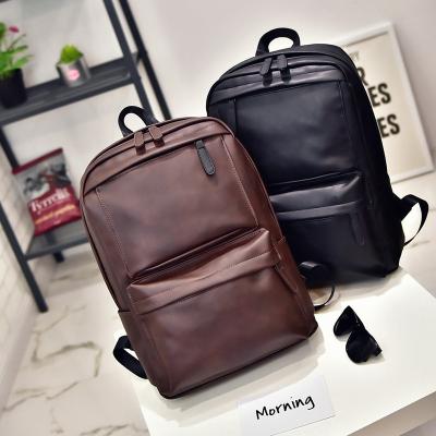 China With USB PU Leather New Men's Backpack Men's Shoulder Bag Men's Leisure Travel Daily Business Bag Amazon for sale