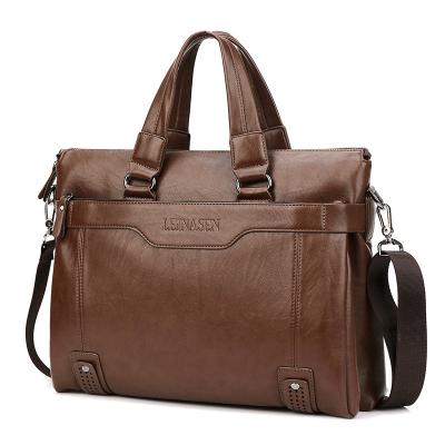 China Waterproof Leather Laptop Bag Messenger Bag For Briefcase Leather Men's Shoulder Bag Men's PU Business Handbag for sale