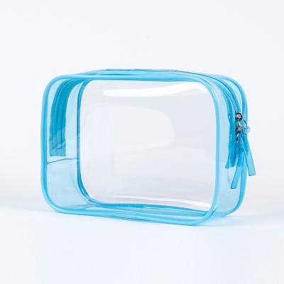 China Waterproof Custom Clear Makeup Organizer Pouches Tote Travel Toiletries Bags Transparent PVC Cosmetic Bag Pouch for sale