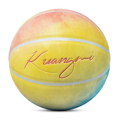 China Size7 Application PU Kuangmi Basketball Color Indoor and Outdoor Rainbow Rainbow Clouds Basketball for sale