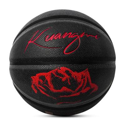 China Sports Training Game.Sports Customized Indoor Outdoor Training PU Basketball 7 Black Printed Size for sale