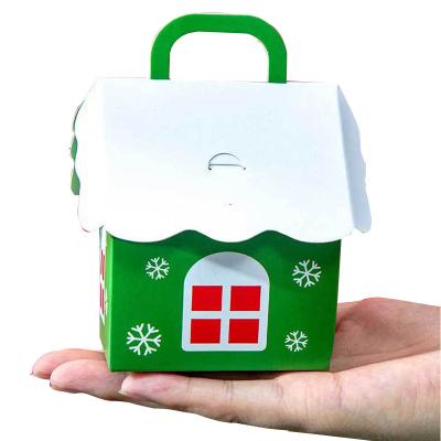 China New Recyclable Christmas Candy Box Packaging Box Cardboard Gift Customized LOGO Creative House Type for sale