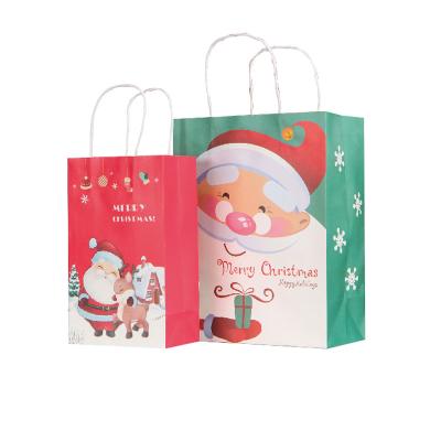 China Reusable Exquisite Christmas Shopping Gift Bag Packaging Bag Festival Packaging Recyclable Wholesale Paper Recyclable Kraft Printing Bag for sale