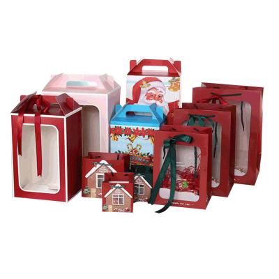 China Large Christmas Eve Apple Gift Packaging Recyclable Decorative Box Cardboard Santa Christmas Boxes Red Gift for sale