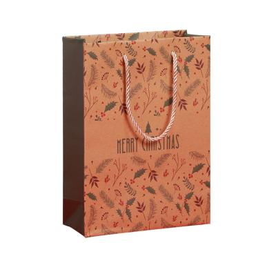 China Recyclable Christmas Gift Bag Scarf Packaging Simple Brown Storage Bag Printing Bag Handbag Paper Wholesale for sale