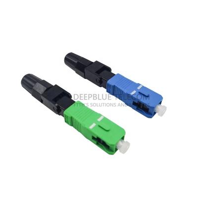 China Fiber Optic Termination Fiber optic fast connector APC UPC FTTH field terminated quickly assembly Screwing single connector for sale