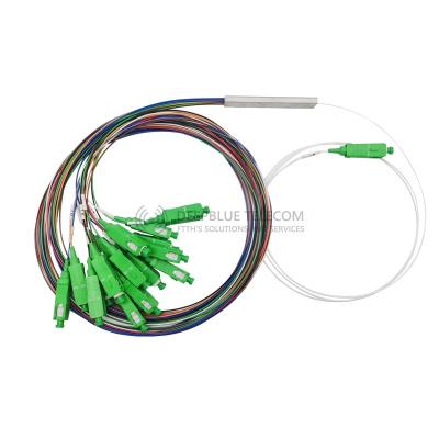 China FTTH FTTxFTTB Network FTTH Fiber Optic Mini Type PLC Splitter 1*16 with SC APC connector for sale