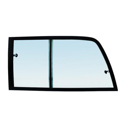 China Light Transmittance Good Quality Custom Prevent Insets Tempered Glass White Sliding Car Window For Camper for sale