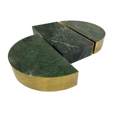 China Adjustable Modern Luxury Modern Tea Center Table Green Marble Coffee Tables (Other) Top Set for sale