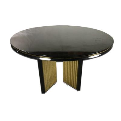 China Modern Stainless Steel Legs Marble Top Italian Luxury Dinner Table Round Marble Top Dining Table for sale