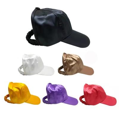 China Customized JOINT Africa Women Scrunched Blank Head Cap Ponytail Sun Visor Hat for sale