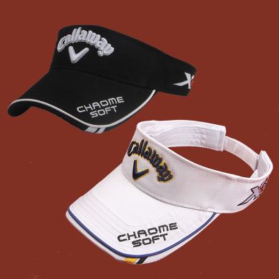 China COMMON Customized 100% Cotton Black White Visor Caps Hats Golf Caps for sale