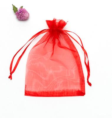 China Wholesale Multicolor Rope Handle Organza Gift Bags Drawstring Customized Size Organza Pouch Bag for sale