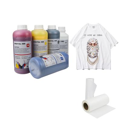 China Vivid color and main Ink For Inkjet printer five color DTF ink DTF dye textile printer not easy to clog for sale