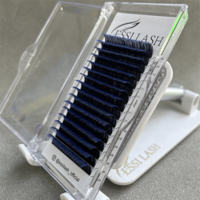 China Full Volume Blue Ombre Colored Private Label Colored Volume Mix Color Russian Individual Eyelash Extension for sale