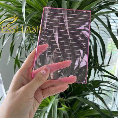 China Long Private Label Glass Natural Pink Lashes Palette Clear Color Eyelash Extension Palettes Wholesale With Package for sale