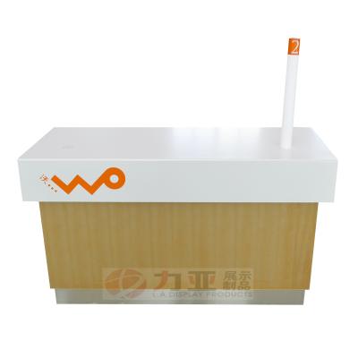 China Durable Factory Supply Cell Phone Store Wooden Reception Service Counter for sale