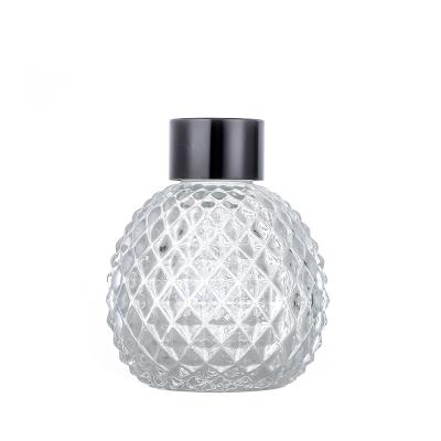 China Discount 55ml 106ml 120ml Cosmetic Glass Spherical Clear Diffuser Bottle With Reed Sticks for sale