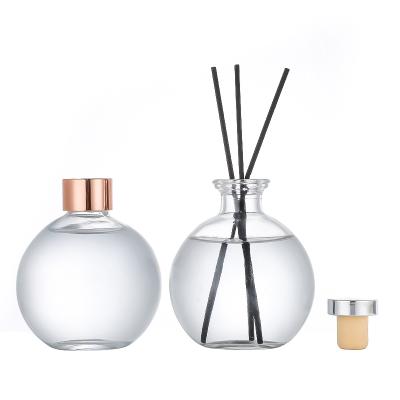 China Cosmetic Factory Direct Sale 283ml Essential Oil Bottle Spherical Glass Perfume Diffuser Bottle for sale